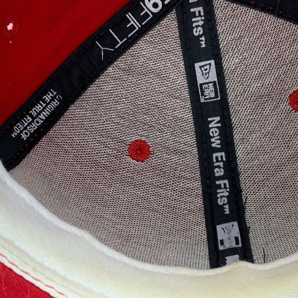 New Era 59Fifty St. Louis Cardinals Fitted Hat Solid Red MLB Cap Sz 7 1/8 3214 - Picture 10 of 11